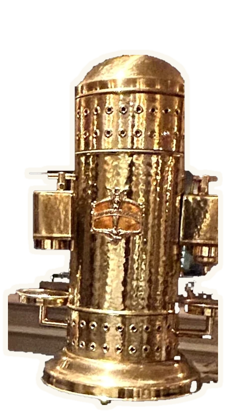 Capito's gold espresso machine with an eagle on top